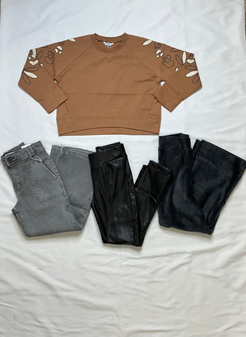 Brown Sweatshirt with Detail on Arms