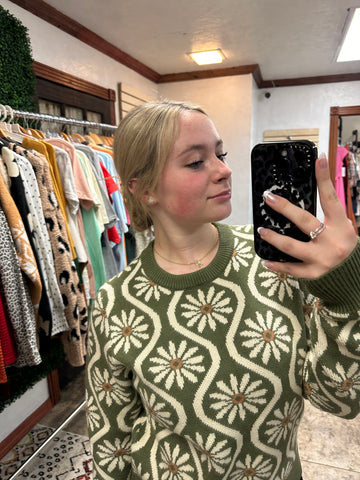 Dry Herb Floral Sweater