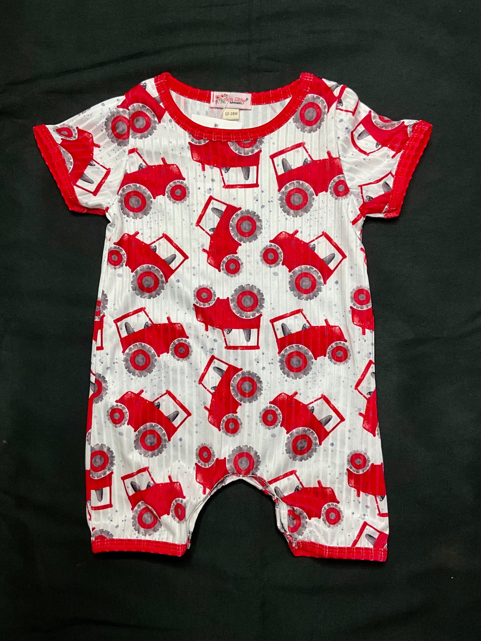 Little Red Tractor Short Romper