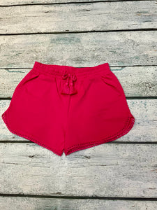 Hot pink chenille shorts