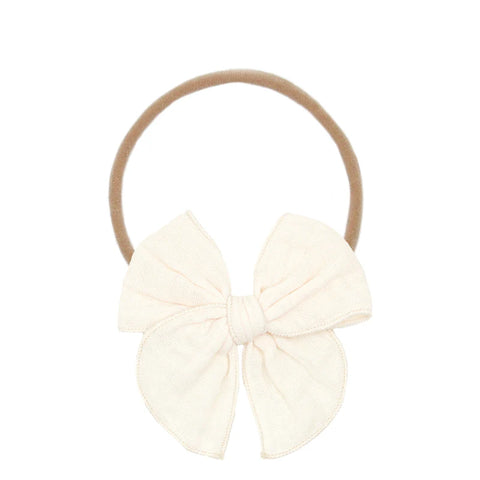 Cloud Muslin Heirloom Bow Headband