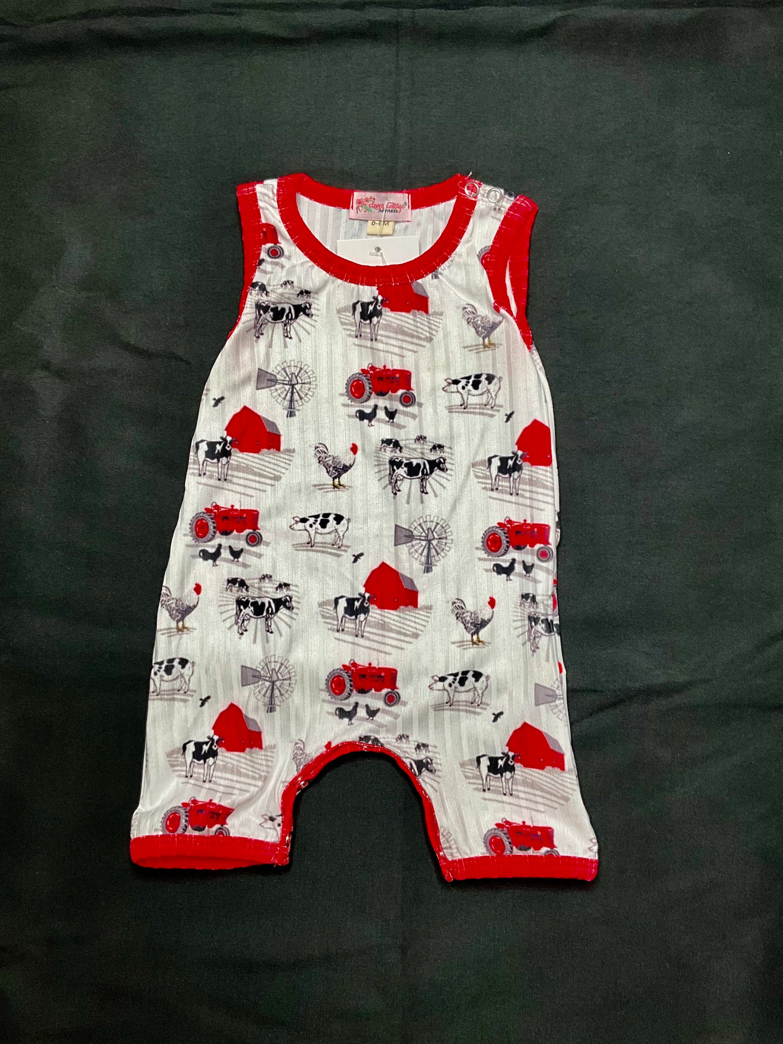 Red Farmer Romper