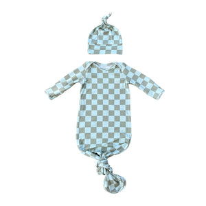 Checkered Gown & Hat 