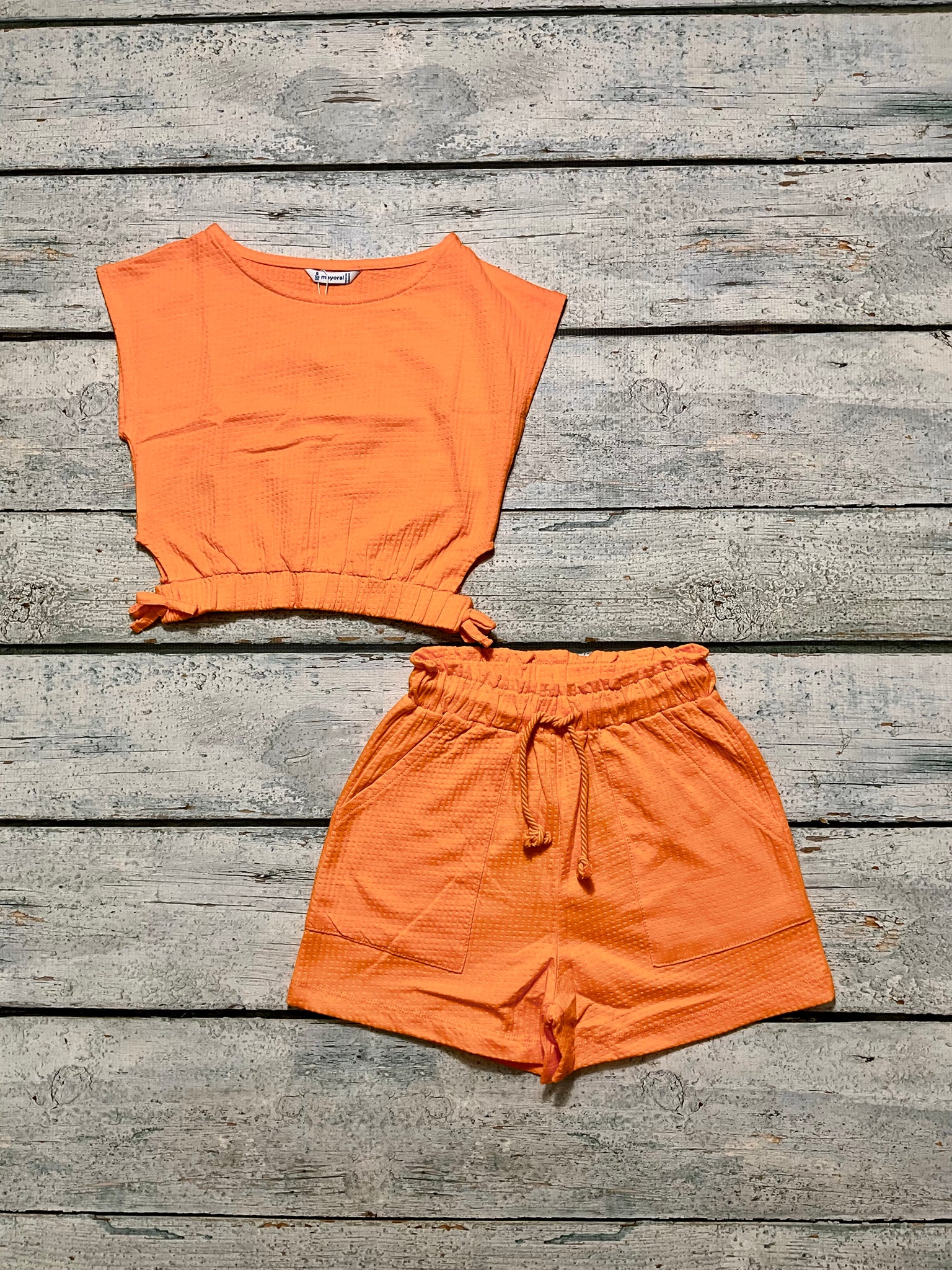 Bright Orange Waffle Shorts