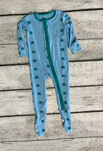 Seaside Blue Frogs & Flies Footie