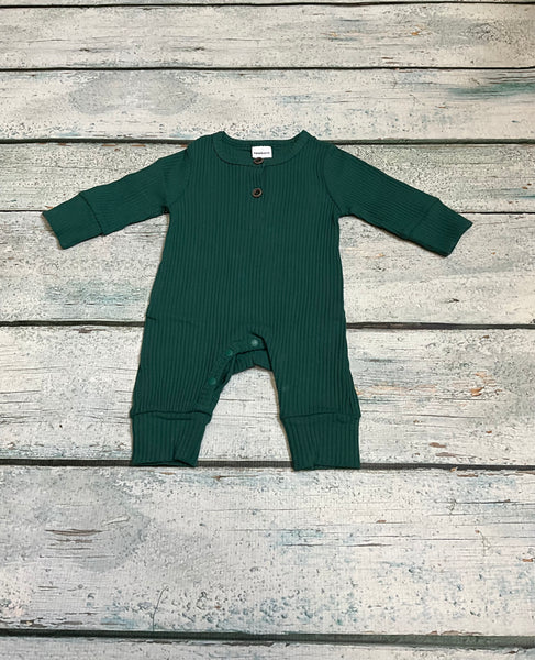 Forest Green Ribbed Romper