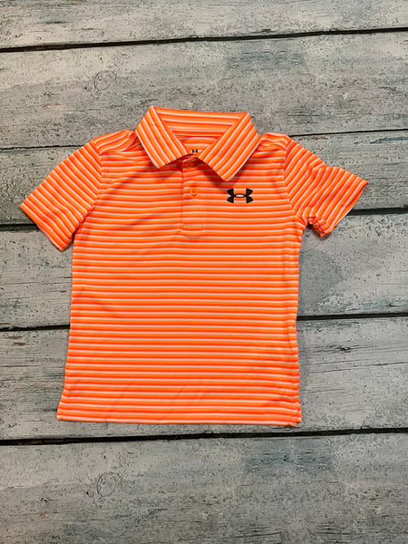 Orange Shock UA Stripe Match Play Polo