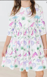 Darling Dino 3/4 Sleeve Dress