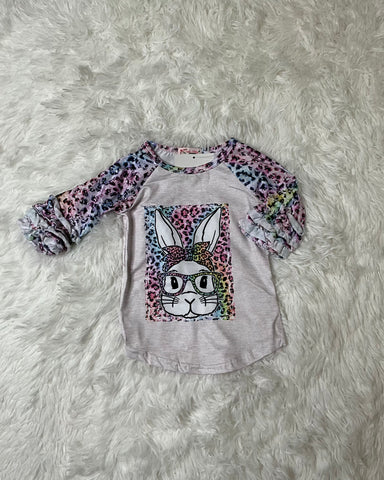 Rainbow Leopard Bunny Shirt