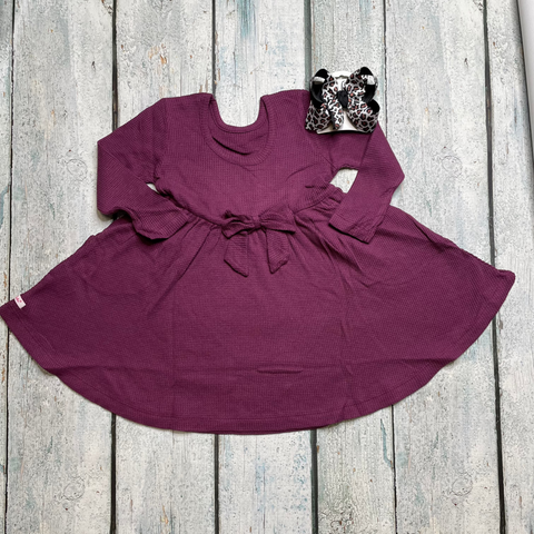 Eggplant Harvest Waffle Twirl Dress
