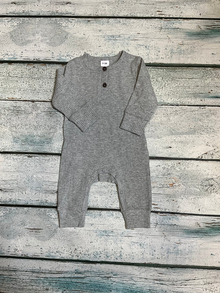 Grey Ribbed Romper