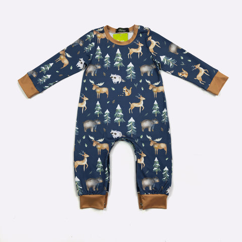 Navy Woodland Romper