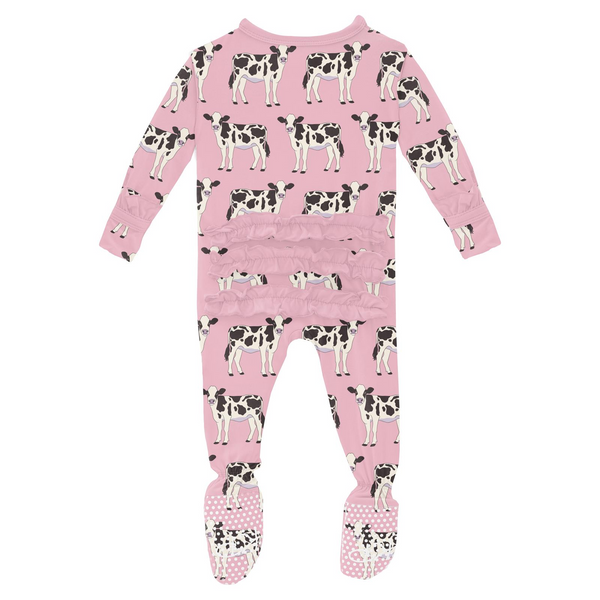 Cake Pop Cow Layette Footie back