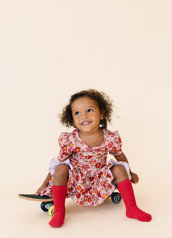 Red Cable Knit Knee High