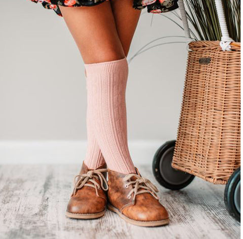 Blush Cable KNit Knee High